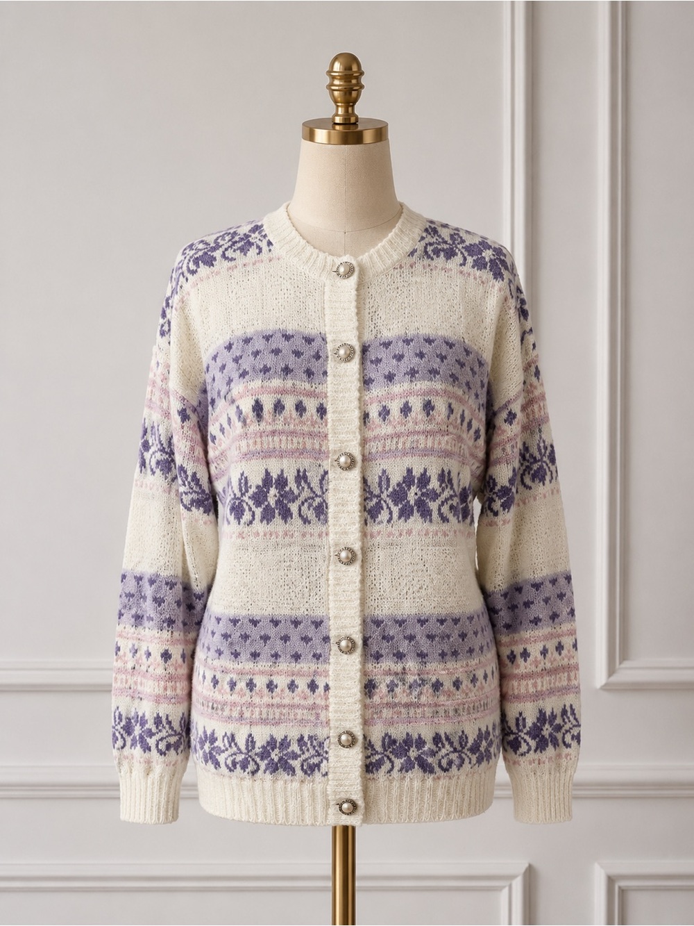 Vintage 90’s Pastel Pointelle Knit Cardigan